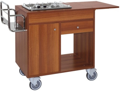 ETERNASOLID® Flambierwagen VULCANO - Kirsche, 2 Brenner zusammen