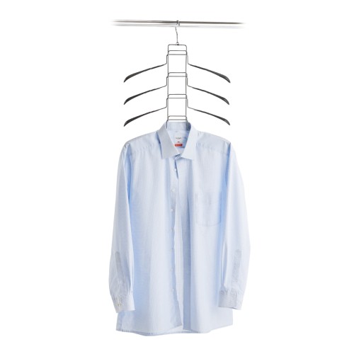 Mehrfach-Kleiderbügel, Metall; ABS, 43x58,5 cm. Farbe: grau/silber. Platzsparende Aufbewahrung von Hemden oder Blusen ist mit diesem praktischen