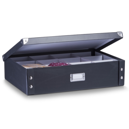 Zeller Krawatten-/Gürtelbox, Pappe, schwarz