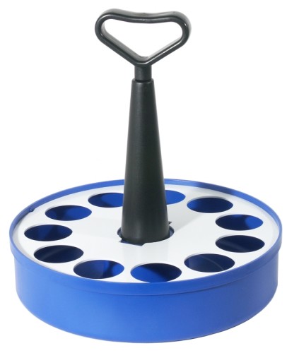 Glasträger für Kölsch-Gläser aus blauem Kunststoff, stabiler Tragegriff, zerlegbar Durchmesser: 31,5 cm, Höhe: 35 cm, Anzahl der