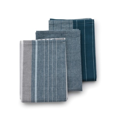 KELA Geschirrtuch Pasado 100%Baumwolle jeansblau 3tlg 65,0x45,0cm