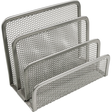 helit Briefständer Mesh 14 x 7,5 x 10,5 cm (B x H x T) 3 Fächer Metall silber