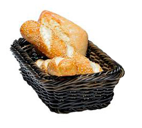 APS GN 1/4 Korb 26,5 x 16,2 cm, H: 10 cm Polypropylen, schwarz / braun mit Edelstahldraht im Rand -PROFI LINE-