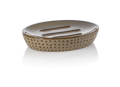 Seifenschale Dots Keramik mokka 12,0x9,0x2,5 cm von Kela