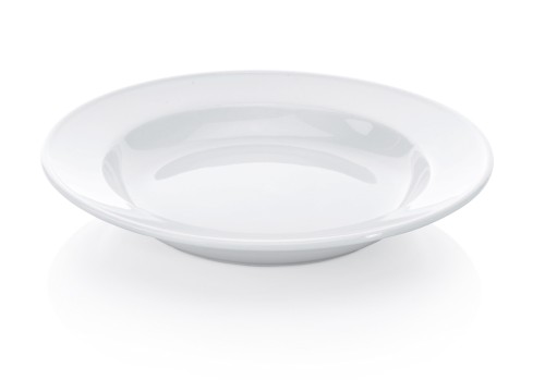 Teller. Porzellan. tiefe Ausführung mit Randverstärkung.