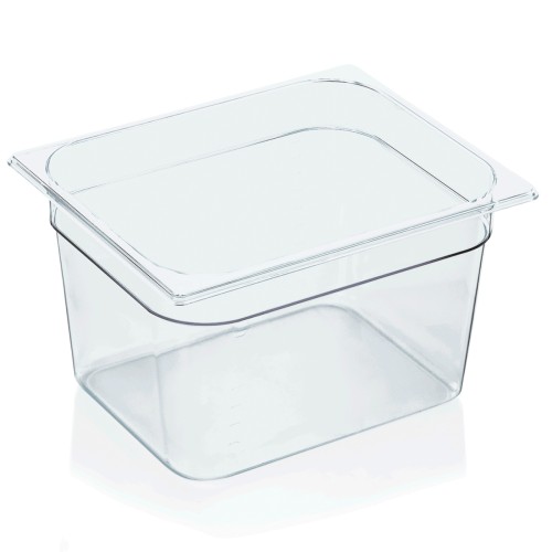 GN 1/2 Behälter, mit Skalierung. Material: Polycarbonat. Serie: GN 94. Inhalt in Litern: 11,9. Maße: Höhe: 200 mm