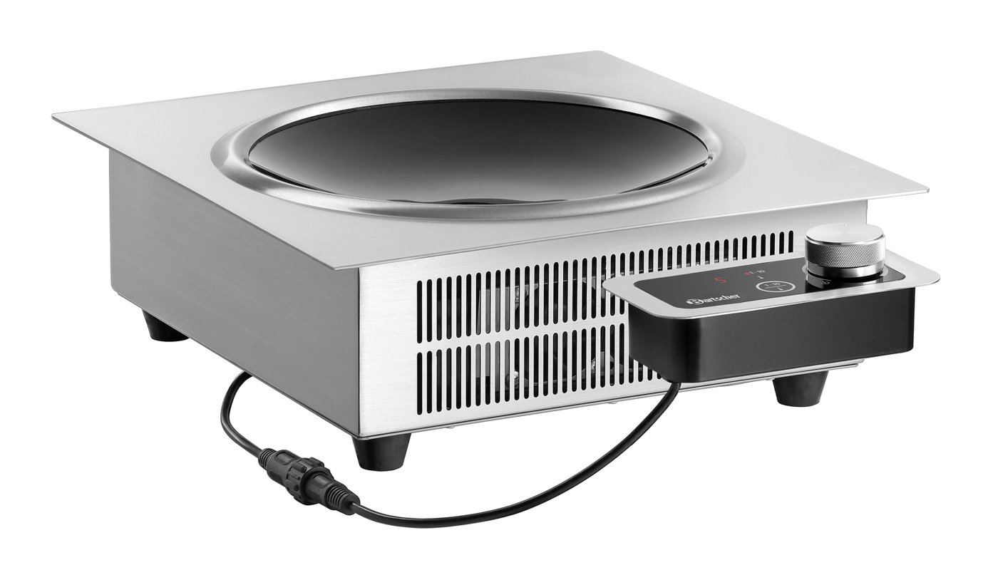 Bartscher Einbau-Induktionswok IW35-EB |Geräte-Anschluss: Steckerfertig | Maße: 37 x 39 x13,5 cm. Gewicht: 7,5 kg