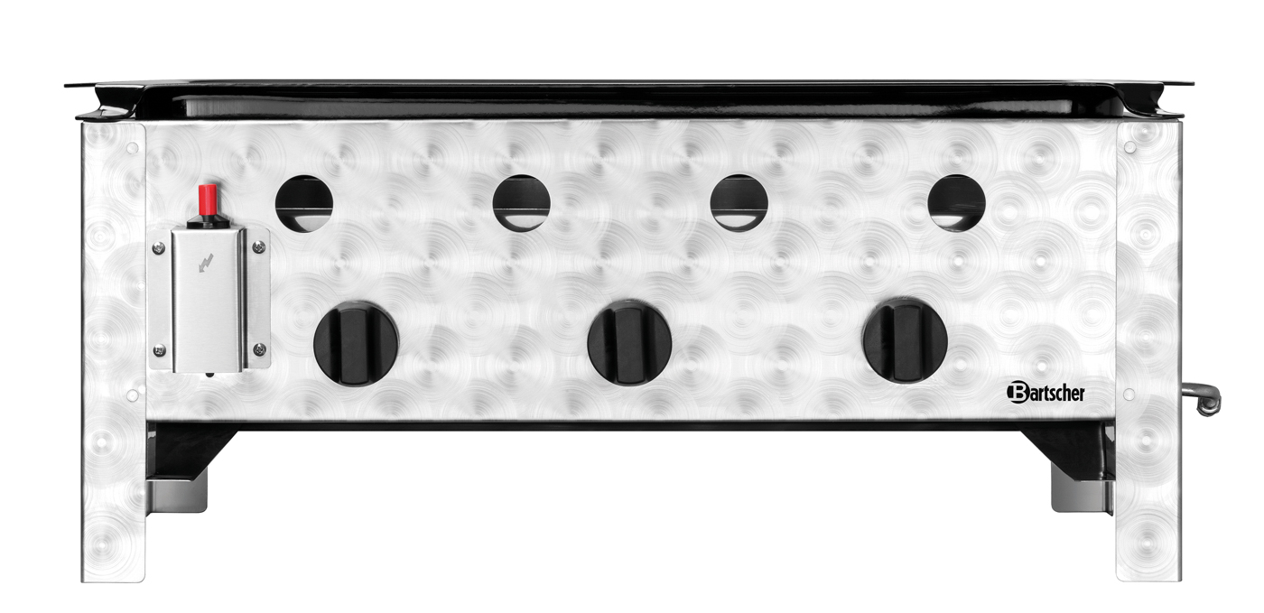 Bartscher Gas-Tischbräter TB1000PF | Anschluss:1/4" | Maße: 70,5 x 56 x 27,5 cm. Gewicht: 13,9 kg
