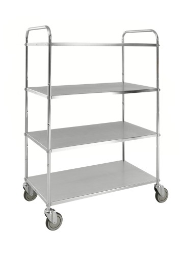 Tablettwagen mit 4 Metallböden - Maße: 98 x 58,5 x 144,5 cm - Gewicht: 43 kg - Belastungsgewicht: 250 kg