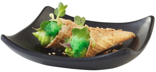 Schale -ZEN- 10,5 x 10,5 cm, H: 3 cm Melamin, schwarz, Steinoptik 0,06 Liter spülmaschinengeeignet stapelbar nicht