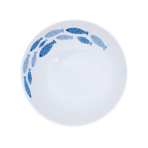 Schüssel rund 16 cm - Form: Simply Coup - Dekor, 39918 Fische - aus Porzellan. Hersteller:, Eschenbach. "Made in Germany".