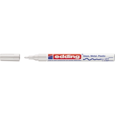 edding Lackmarker creative 751 1-2mm weiß, Strichstärke: 1-2 mm, Rundspitze, Spitze austauschbar, Bezeichnung der