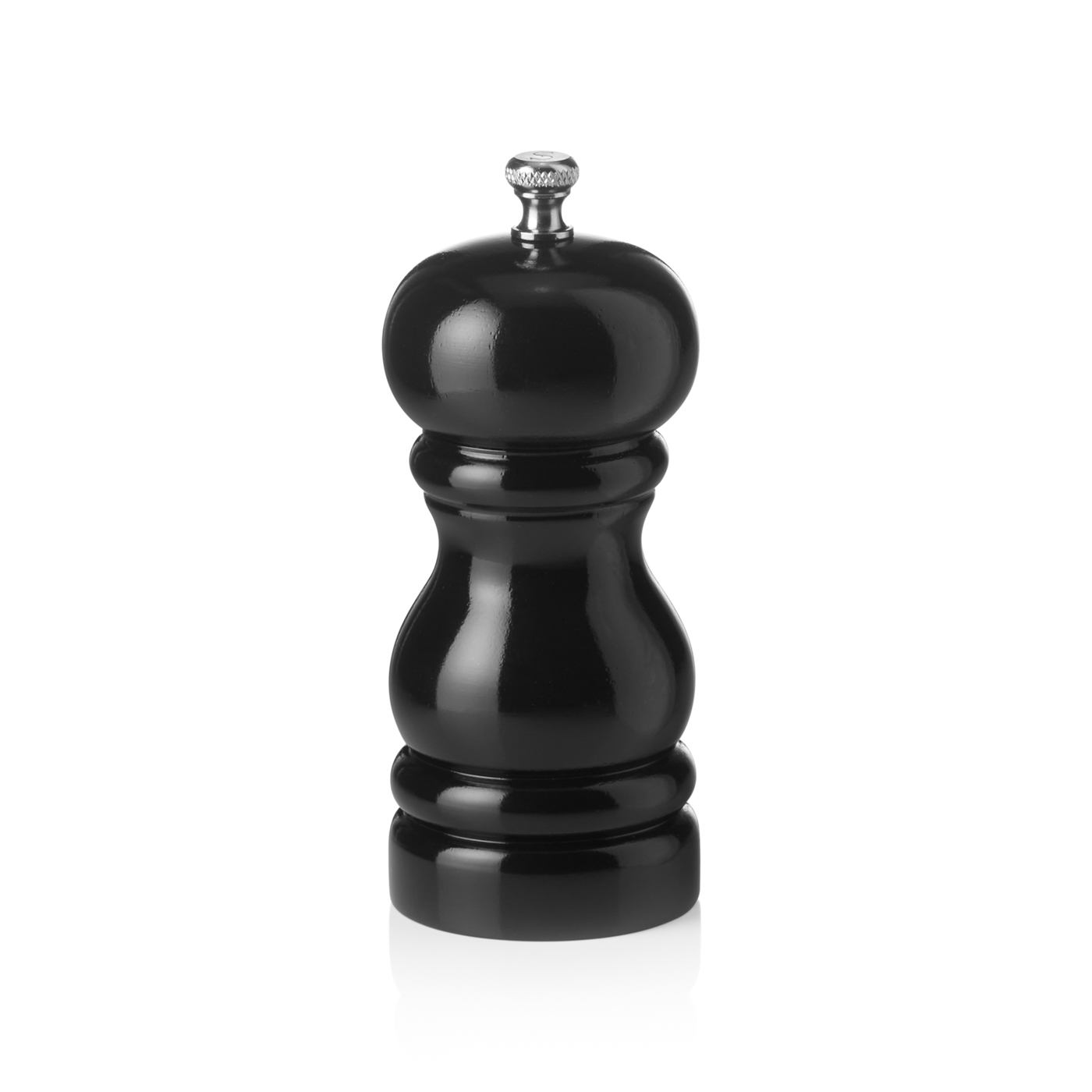 Salzmühle mit Keramikmahlwerk, 11 cm, schwarz glänzend, Holz Mit Keramikmahlwerk und glänzender Oberfläche, Farbe: Schwarz