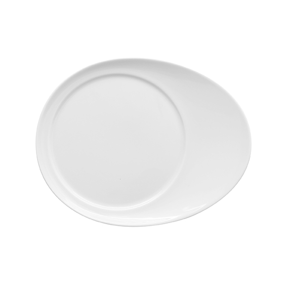 Beilageteller oval 18,5 cm x 14,5 cm - Form:, Universo - weiss - aus Porzellan. Hersteller:, Eschenbach. "Made in Germany".