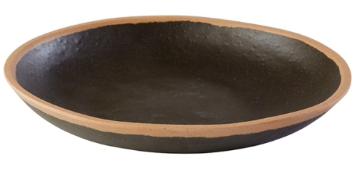 Teller -CROCKER- Ø 20,5 cm, H: 3 cm, 0,5 Liter Melamin, braun mit hellbraunem Rand spülmaschinengeeignet stapelbar nicht