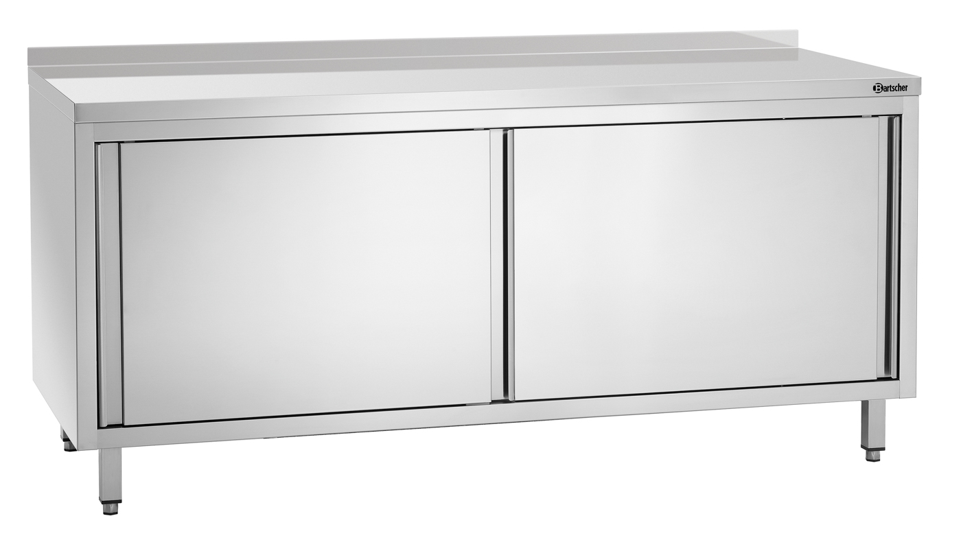 Bartscher Arbeitsschrank, B1800, MA, ST, ZB | 40mm abgekantet ,Füße aus Vierkantrohr 40 x 40 mm |Maße: 180 x 70 x 85,0 cm. Gewicht: 95,7 kg