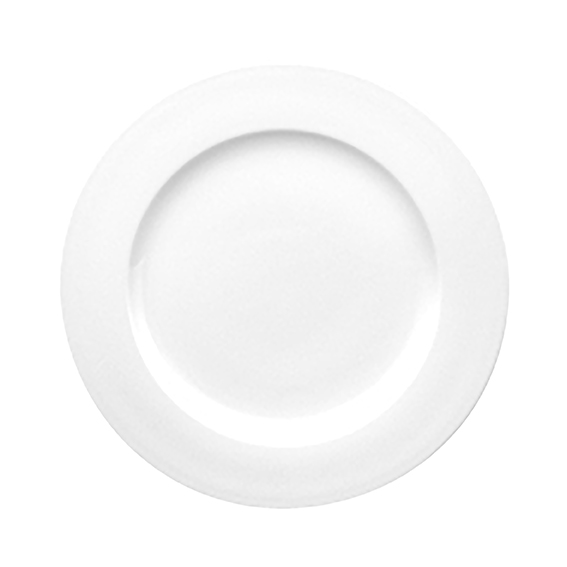 Teller flach 31,4 cm - Form: Universalartikel -, weiss - aus Porzellan. Hersteller: Eschenbach., "Made in Germany".