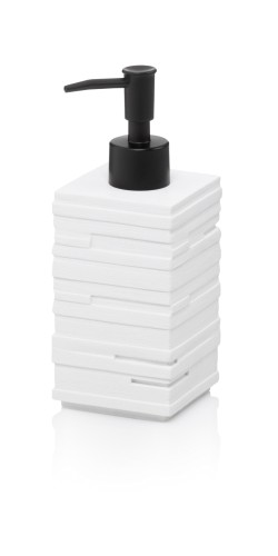 Kela Seifenspender Posidon aus Polyresin, weiß, ca. 70mm x 70mm x 180mm (L x B x H), Inhalt: 0,35 L