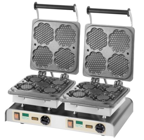 NEUMÄRKER Waffeltörtchen II mit 2 Digitaltimern, Backplatten Grauguss 610x340x250 mm