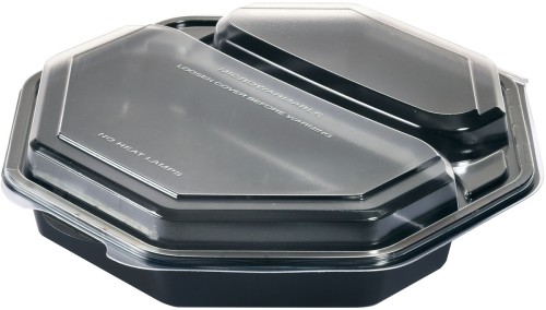 Duni Octaview® 230 x 230 x 50 mm Schwarz 2-Teilung, 170 Stk/Krt (1 x 170 Stk)