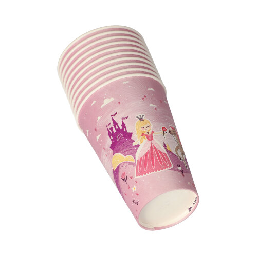 PAPSTAR 10 Trinkbecher, Pappe 0,2 l Ø 7 cm, 9,7 cm "Fairytale Princess"