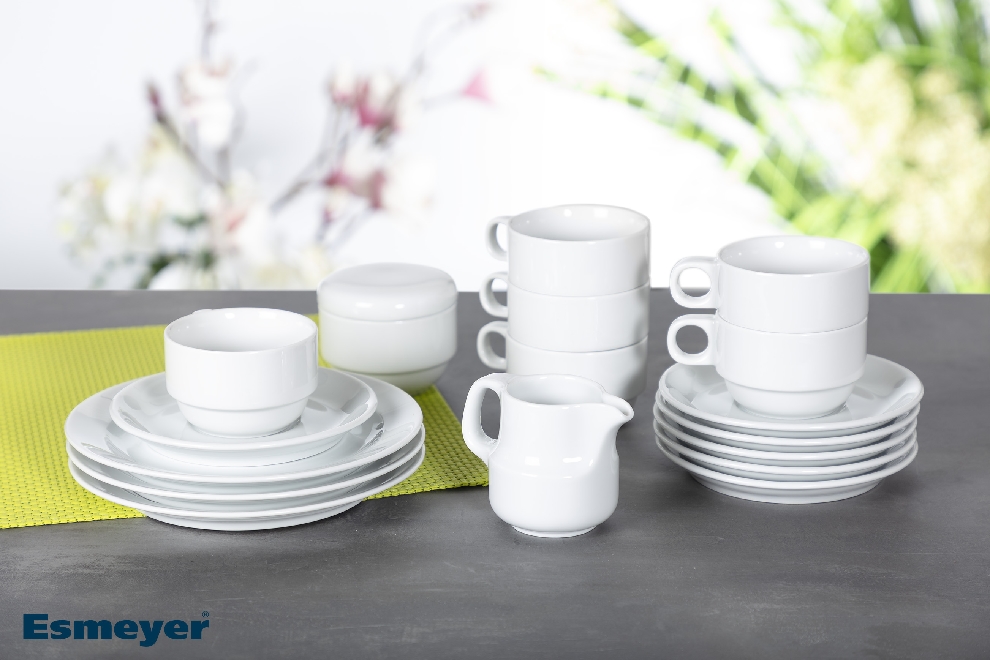 20tlg. Kaffeeservice / SPARSET Form 898 - uni weiß Schönwald Porzellan