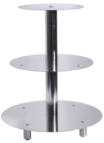 Etagen-Tortenständer Hochzeitstortenständer, Scheiben und Zwischenstücke aus 18/10 Edelstahl, stabile