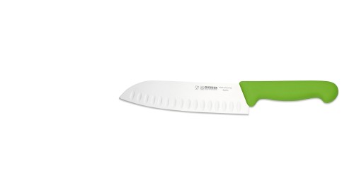 Santoku Kochmesser, hellgrün mit Kullenschliff Giesser - Made in Germany