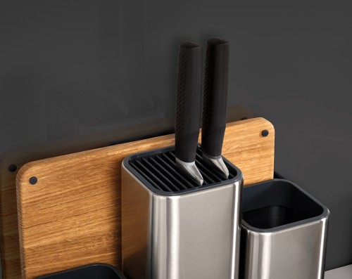 Joseph Joseph CounterStore Steel - Ordnungshelfer für die Küche, inkl. Schneidebrett