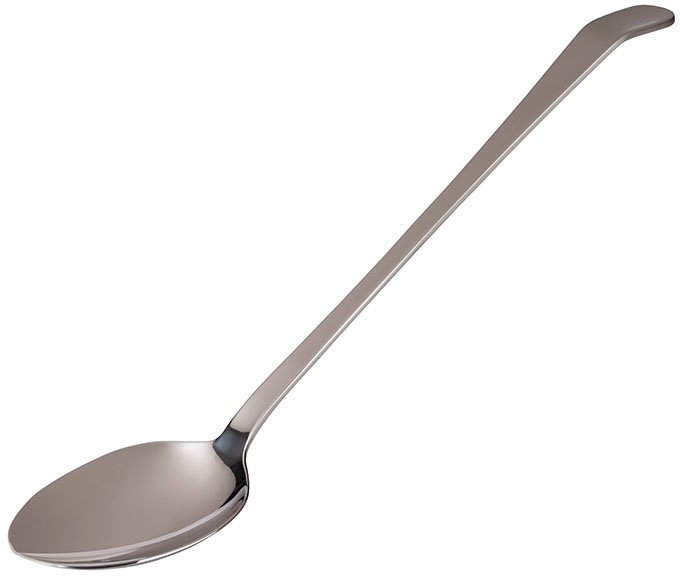 Salat-/ Servierlöffel, groß 7,5 x 6cm, Griff: 21 cm 18/10 Edelstahl Vorderteil poliert Stiel mattiert Stielende gebogen