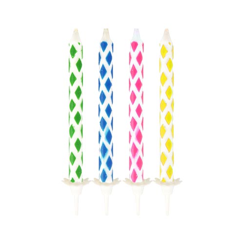10 Magic-Kerzen mit Halter 6 cm farbig sortiert von PAPSTAR