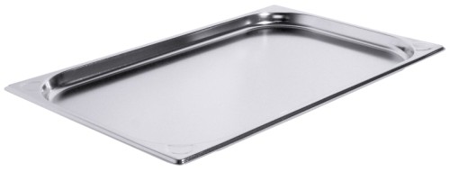 GN-Behälter Serie 8600 aus Edelstahl, DIN 66075 bzw. EuroNorm 631-1, stapelbar, Materialstärke 0,6-0,8 mm mit Randverstärkung.