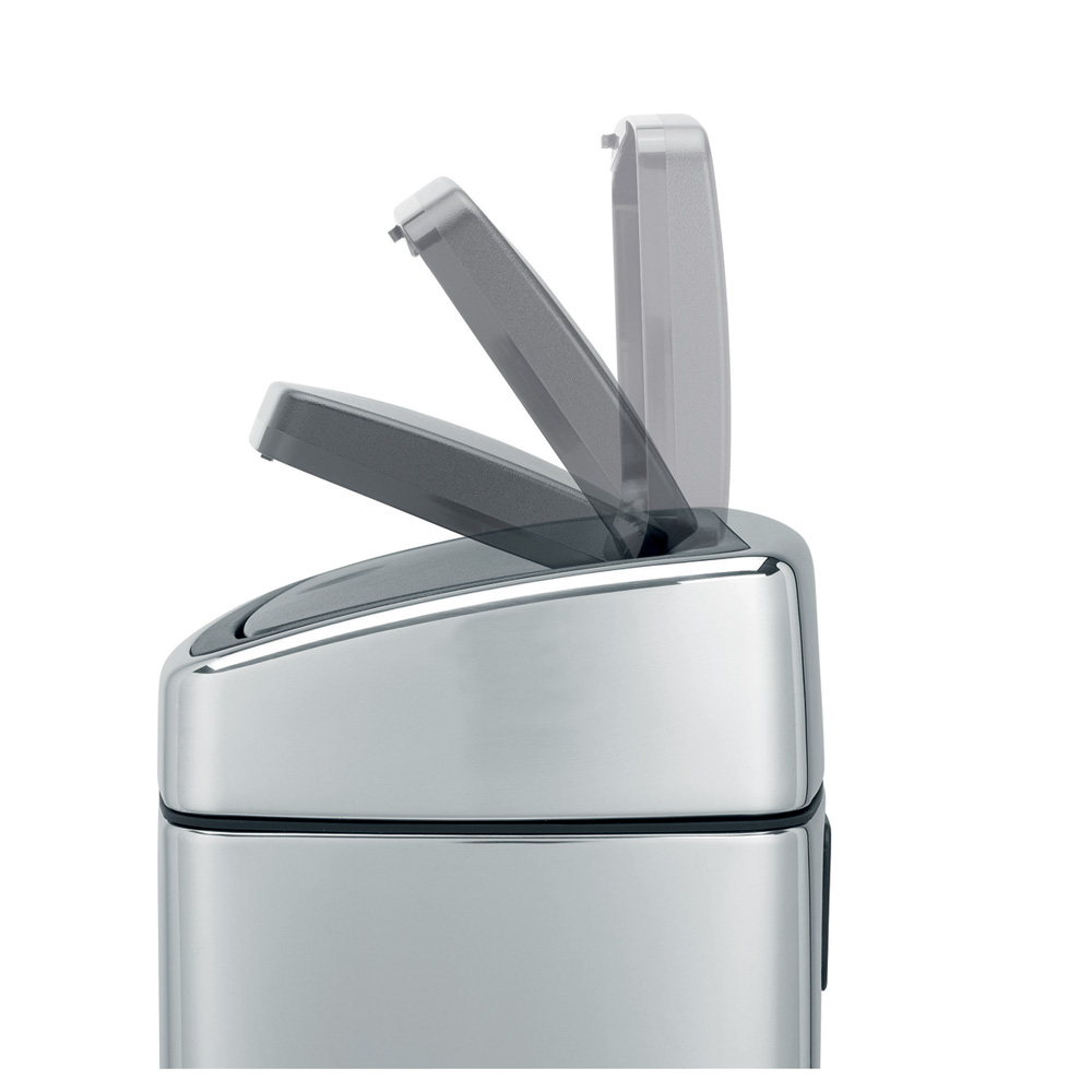 Brabantia Touch Bin® 10 L rechteckig mit Kunststoffeinsatz Brilliant Steel