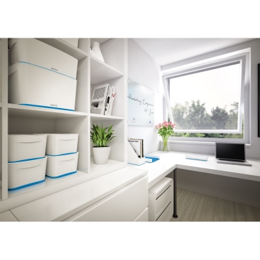 Leitz Aufbewahrungsbox MyBox® 31,8 x 12,8 x 19,1 cm (B x H x T) ABS Kunststoff weiß/blau metallic