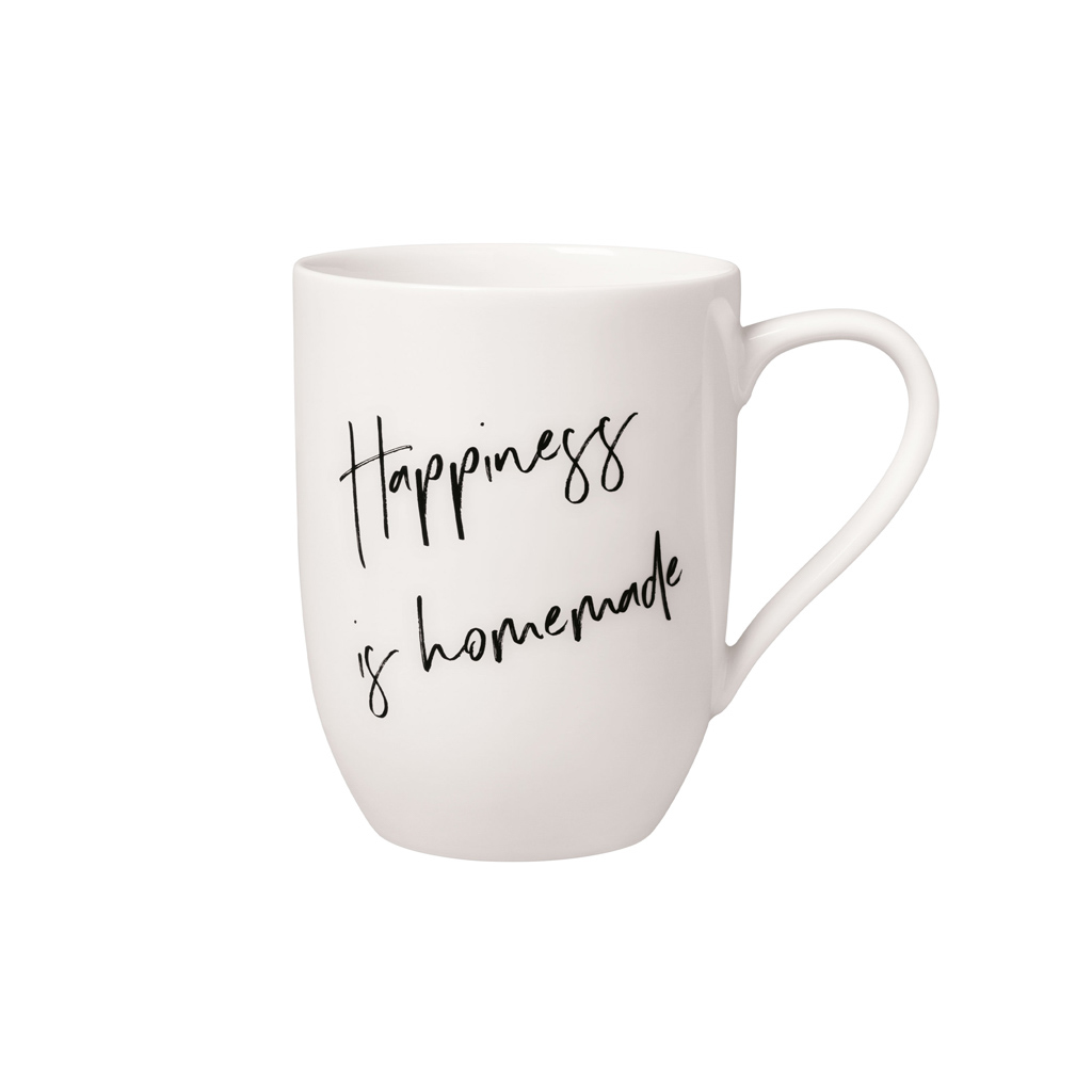 Villeroy und Boch Becher mit Henkel Happiness is homemade - Maße: 11,5 x 8 x 10,5 cm / Ser.: Statement