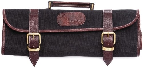 Boldric Messertasche aus schwarzem Segeltuch 6 Fächer