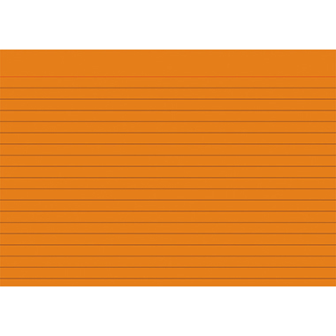 BRUNNEN Karteikarte DIN A5 quer liniert orange 100 St./Pack., Format der Karte: DIN A5 quer, liniert, Grammatur: 180