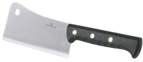 Hackbeil aus Chrom-Molybdän- Vanadium-Klingenstahl, mit vernietetem Griff aus schwarzem Polypropylen, spülmaschinenfest, extra