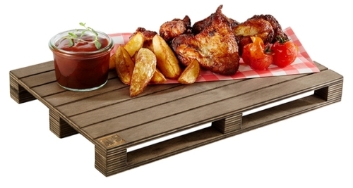 Servierbrett -GENUSSPALETTE- 30 x 20 cm, H: 3 cm Birkenholz nicht spülmaschinengeeignet stapelbar wasserfest