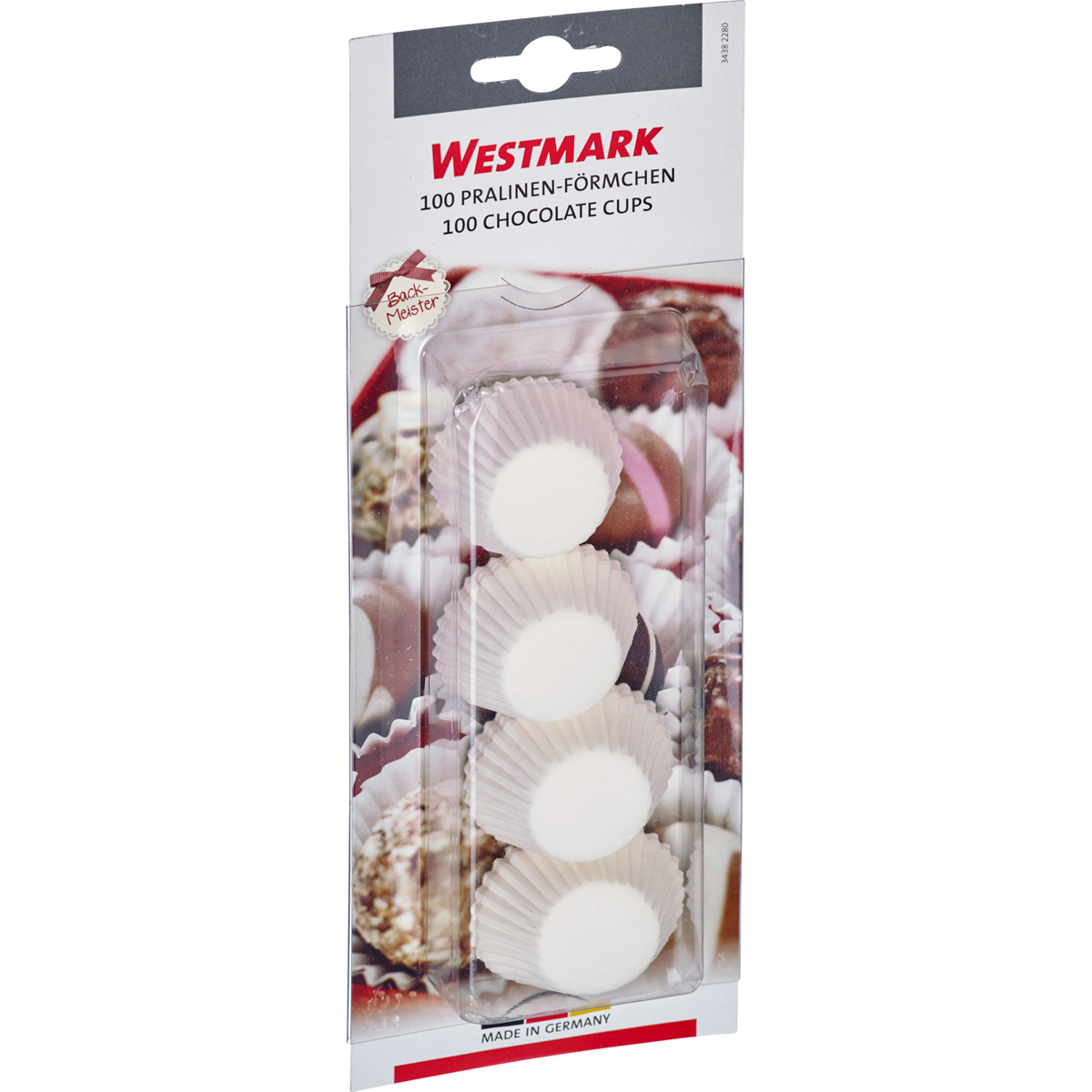 100 Pralinenförmchen aus Papier, weiß