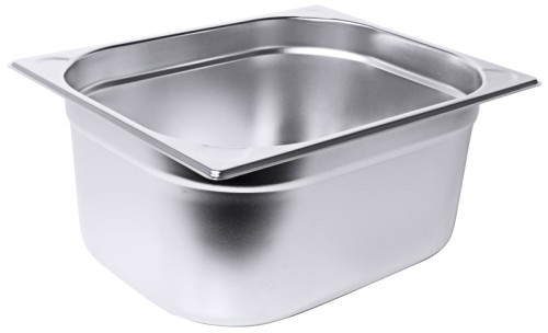 GN-Behälter Serie 8600 aus Edelstahl, DIN 66075 bzw. EuroNorm 631-1, stapelbar, Materialstärke 0,6-0,8 mm mit Randverstärkung.  Deckel 8711