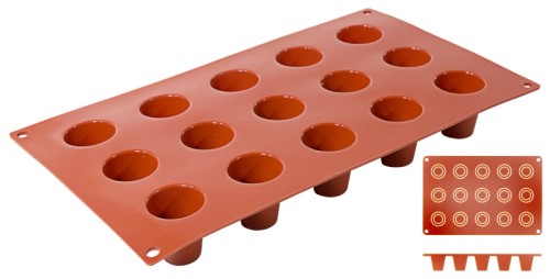 Silikon-Backmatte, DARIOL mit 15 Formen aus reinem Silikon, terrakottafarben, spülmaschinenfest, geruchs- und