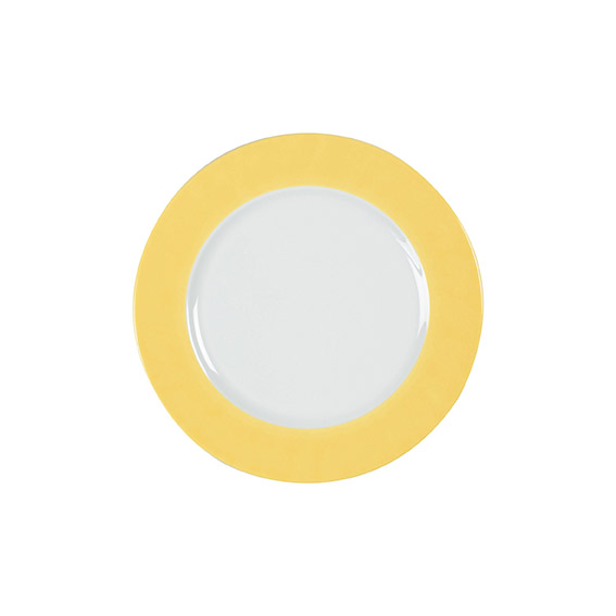 Teller flach 20 cm - Form: Table Selection - Dekor 79923 hellgelb - aus Porzellan. Hersteller: