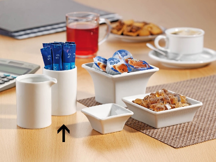 Zuckerstickbecher FRIENDS, Höhe: 78 mm, Durchmesser: 68 mm, Farbe: weiss