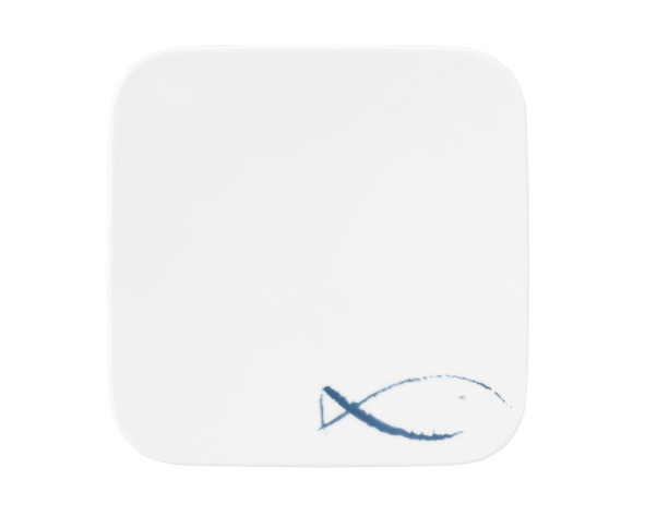 Seltmann Coupteller flach eckig 22x22 cm M5383, eckig, Form: Coup Fine Dining, Dekor: 57515 Blue Sea, hohe Kantenschlagfestigkeit