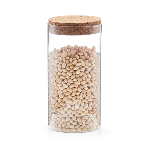 Vorratsglas, Glas; Kork, Ø7,5x16 cm. Farbe: transparent. Fassungsvermögen: 550 ml. Die Kombination aus Glas und Kork ermöglicht eine