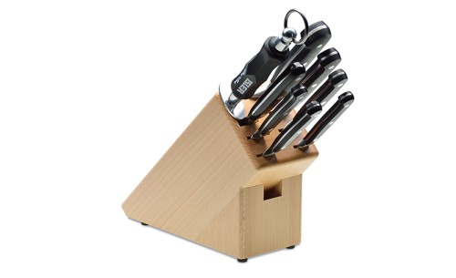 Messerblock Buche lackiert 8-teilig bestückt Giesser - Made in Germany