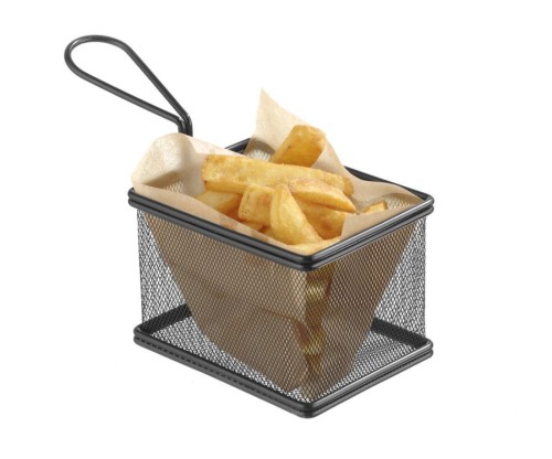 Miniatur-Frittierkörbe schwarz, 100x80x75 mm