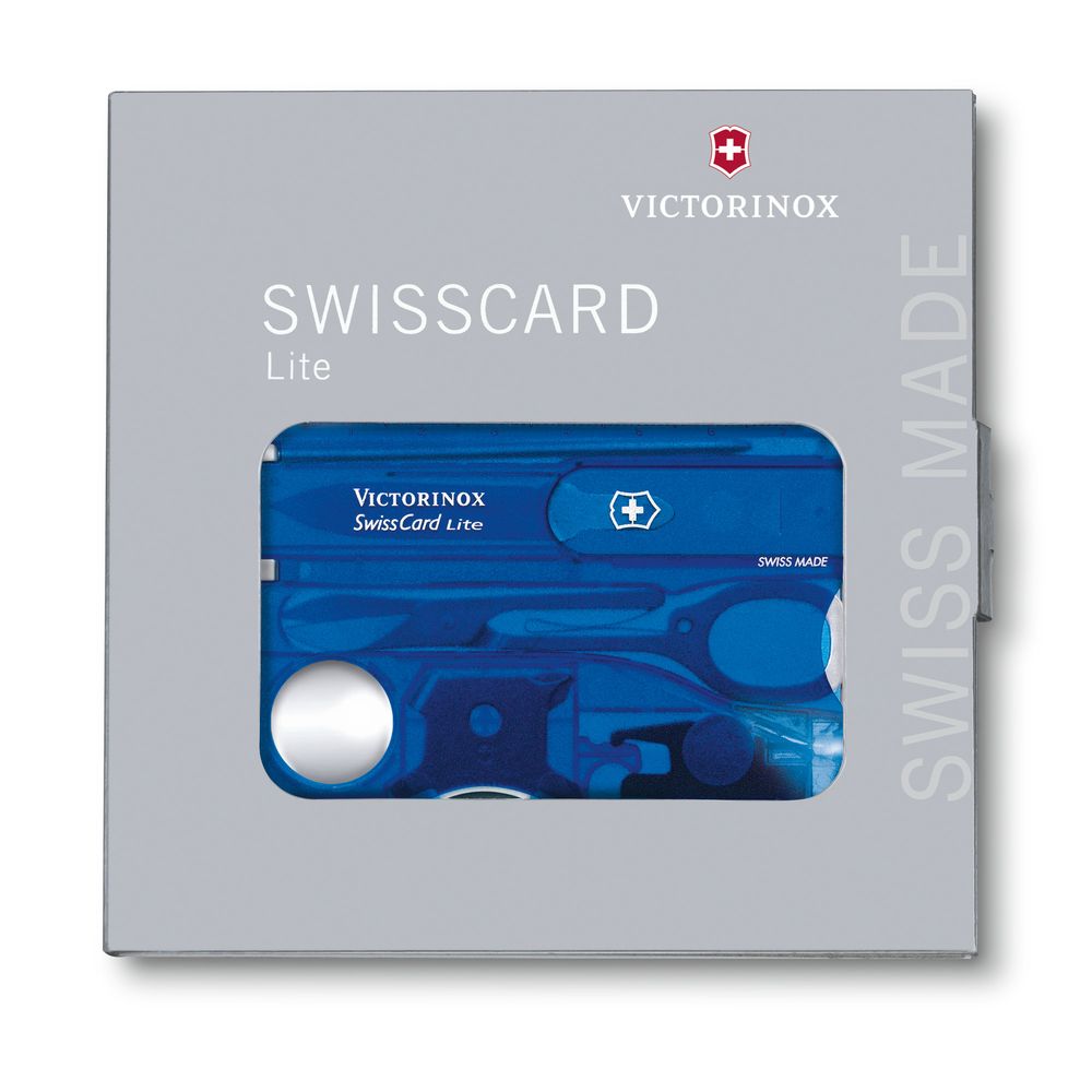 Victorinox SwissCard Lite, blau transparent, LED weiss