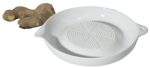 Ingwerreibe aus Porzellan, mit scharfer Reibfläche, speziell für Ingwer geeignet Durchmesser: 17,5 cm, Durchmesser innen: 9 cm,